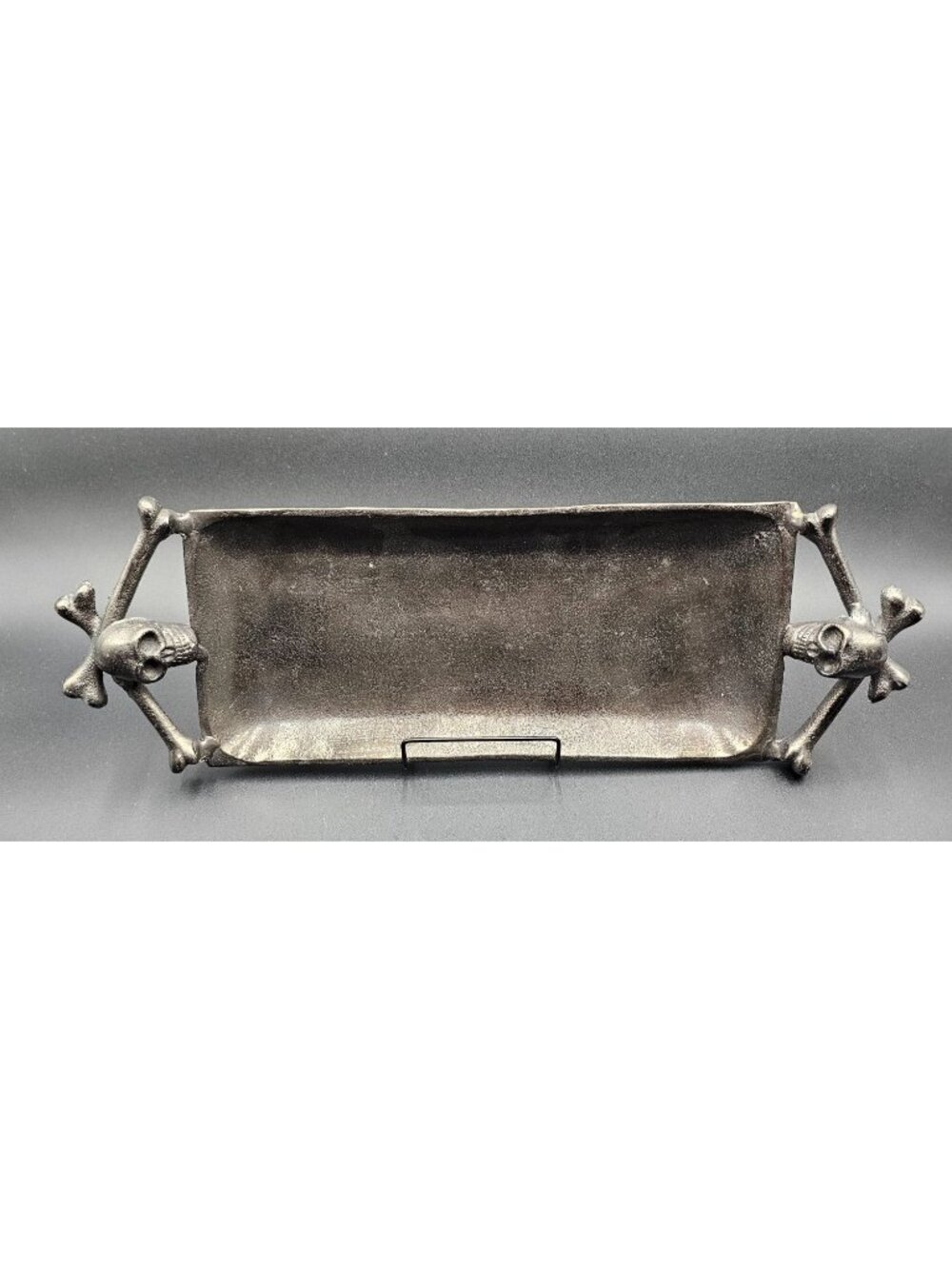 Skull & Crossbones Tray 16" Gothic Halloween Spooky Party Decor Heavy Metal